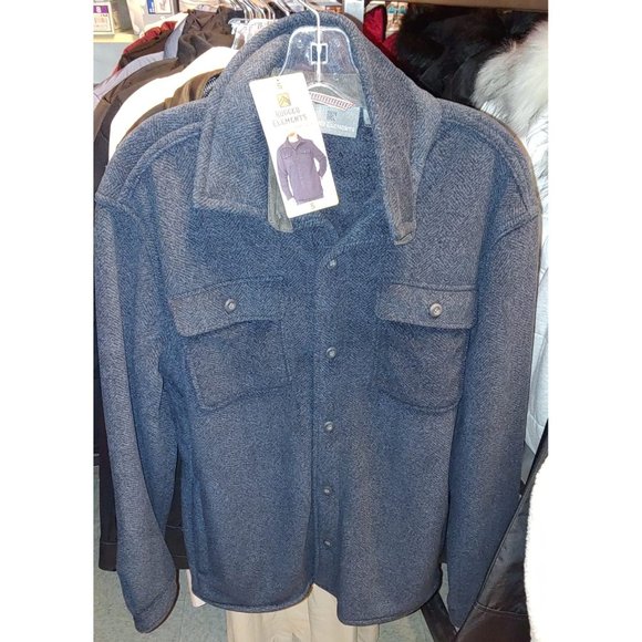 RUGGED ELEMENTS Men Fleece Lined Shirt Jacket--Dark Navy - Picture 7 of 8